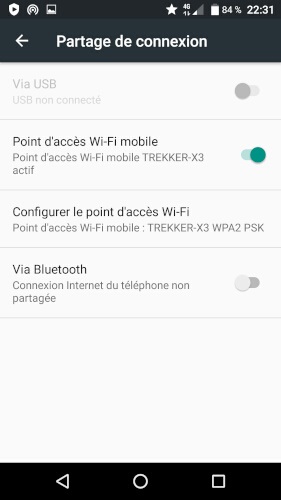 Partage de la connexion internet