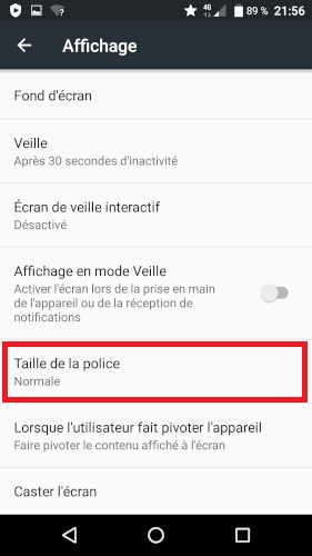 Modifier la police d’écriture et d’affichage