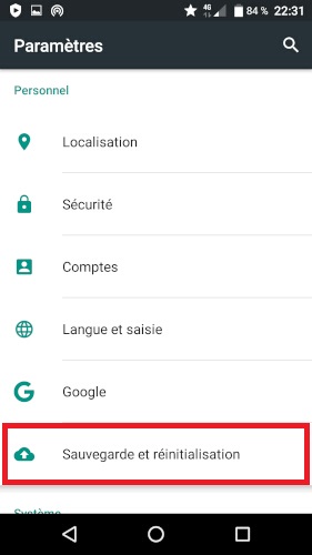 Comment effectuer une sauvegarde du contenu du Crosscall ?