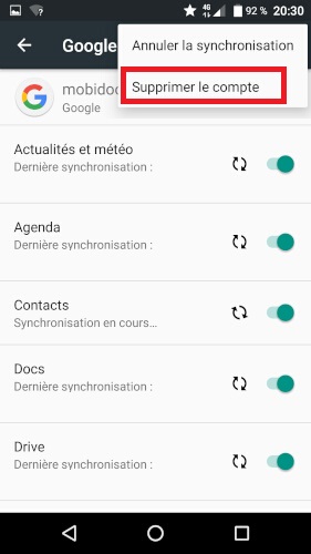Supprimer un compte Google sur votre Crosscall Trekker X3.