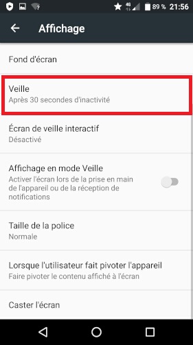 Modifier le délai de mise en veille.