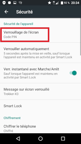 Supprimer le verrouillage sur votre Crosscall Trekker X3
