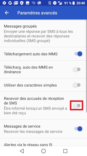 Comment activer les accusés de réception ?