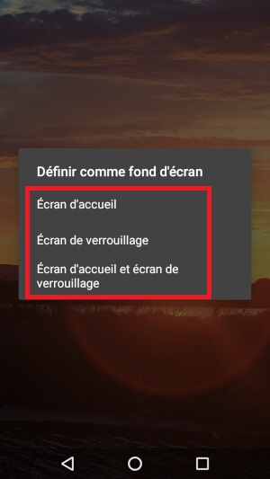 Personnalisation du fond d’écran
