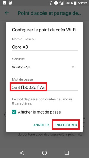 Partage de la connexion internet
