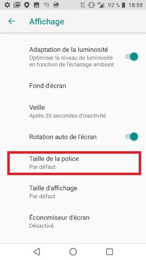 Modifier la police d’écriture et d’affichage