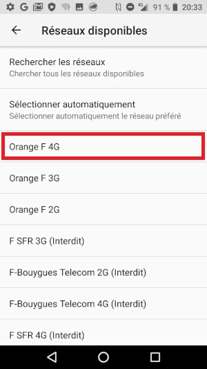 Effectuer une recherche manuelle des réseaux