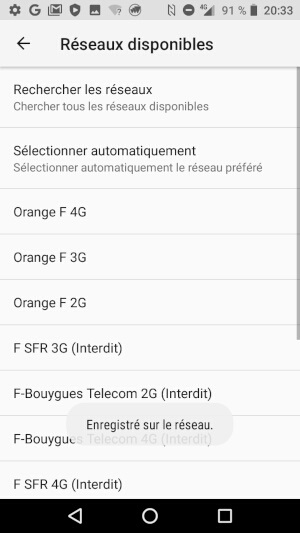 Effectuer une recherche manuelle des réseaux