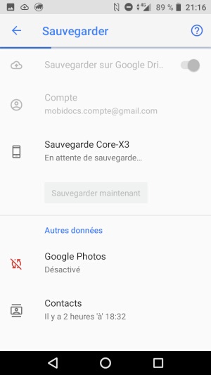 Comment effectuer une sauvegarde du contenu du Crosscall ?