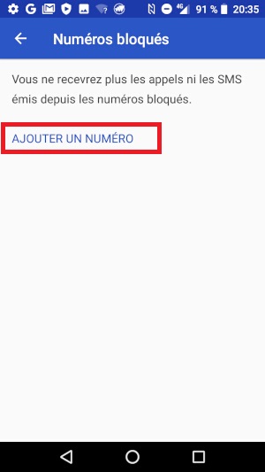 Bloquer un numéro d’un ou plusieurs correspondants