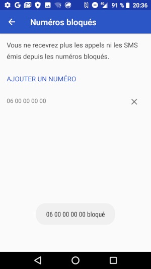 Bloquer un numéro d’un ou plusieurs correspondants