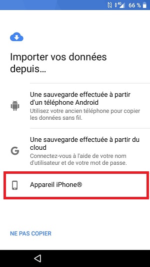 Transférer ses données depuis un iPhone