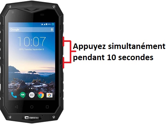 Forcer l'arrêt si le Crosscall Odyssey S1 est bloqué