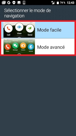 Changer de mode de navigation : simplifié ou avancé