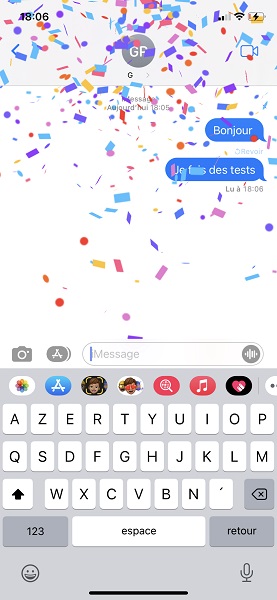 Effets plein écran : confettis, feu d’artifice, ballons