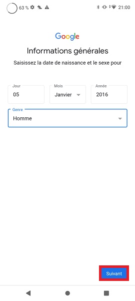 Créer compte Google de votre enfant.
