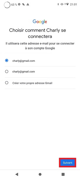 Créer compte Google de votre enfant.