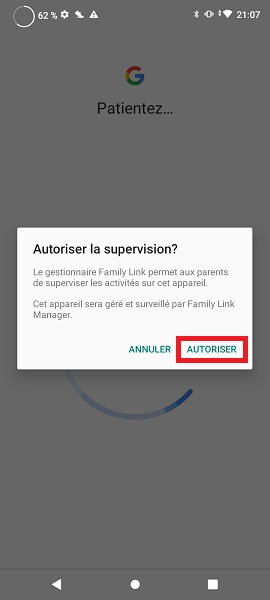 Connecter le compte Google des parents à celui de votre enfant.
