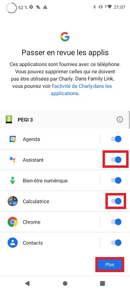Connecter le compte Google des parents à celui de votre enfant.