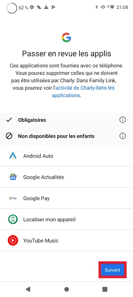 Connecter le compte Google des parents à celui de votre enfant.