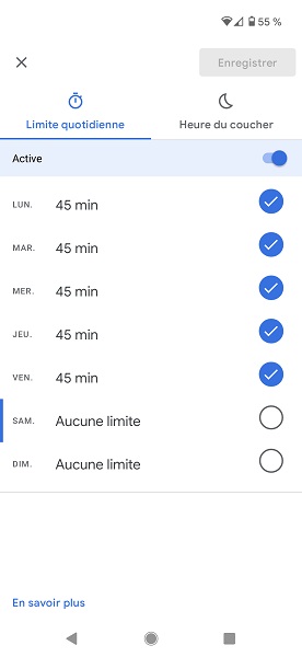 Configurer le contrôle parental Family Link depuis le smartphone android des parents.