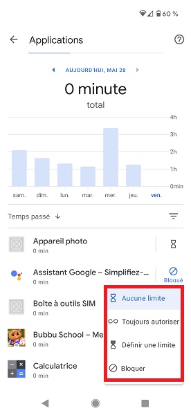 Configurer le contrôle parental Family Link depuis le smartphone android des parents.