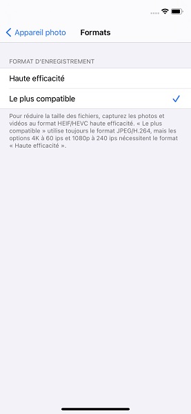 Méthode 1 : prendre directement les photos en JPEG