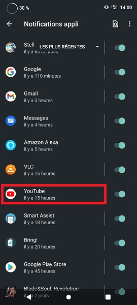 Voir l’historique des notifications