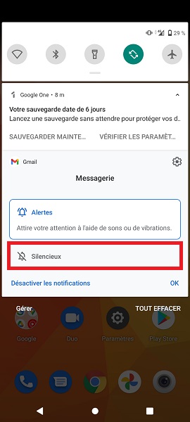 Couper une notification dès qu’elle s’affiche