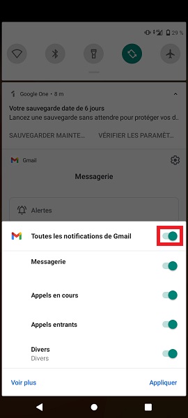 Désactiver toutes les notifications d’une application