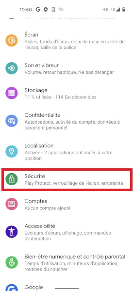 Changer le code PIN sur le Google Pixel 4