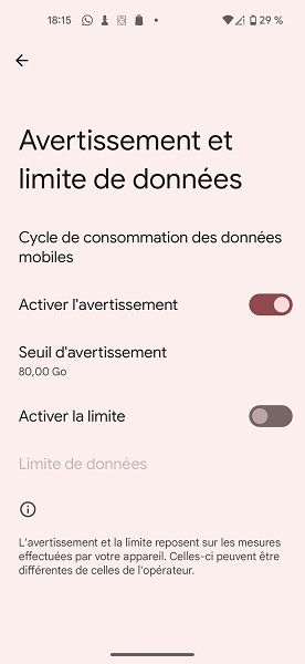 Contrôler et limiter la consommation de données
