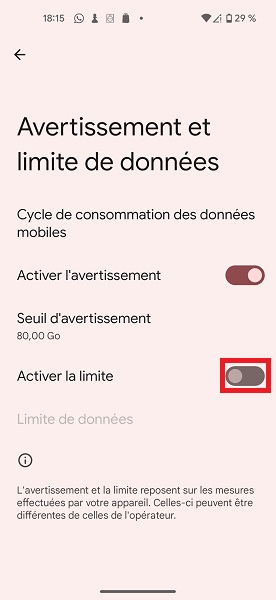 Contrôler et limiter la consommation de données