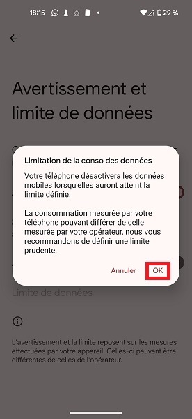 Contrôler et limiter la consommation de données