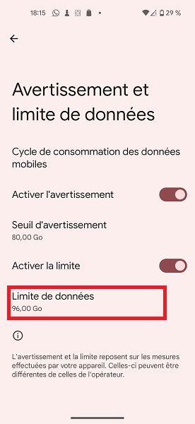 Contrôler et limiter la consommation de données