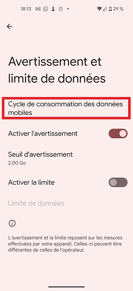 Contrôler et limiter la consommation de données