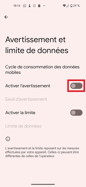Contrôler et limiter la consommation de données