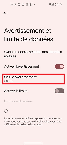 Contrôler et limiter la consommation de données