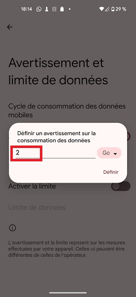 Contrôler et limiter la consommation de données