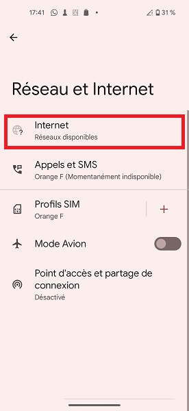 Activer les données mobiles