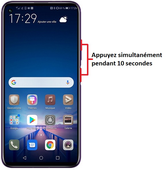 Forcer l'arrêt si le Honor 20 est bloqué