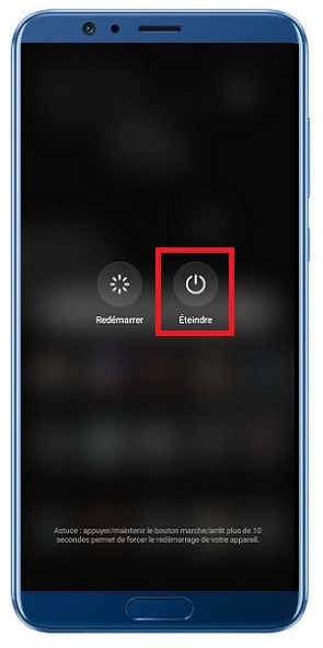 Comment éteindre le Honor View 10 ?