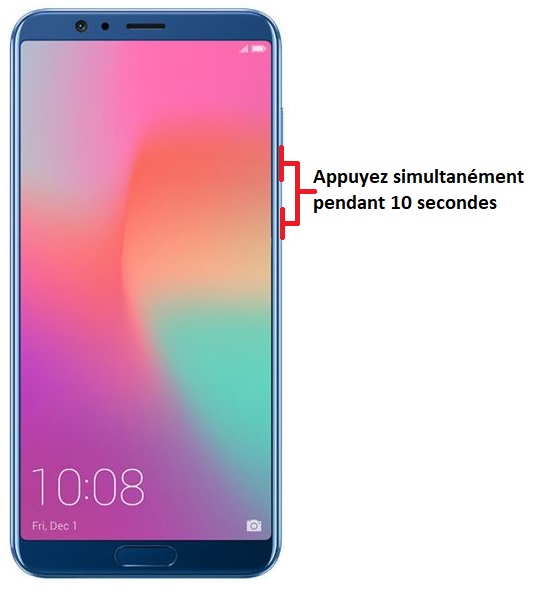Forcer l'arrêt si le Honor View 10 est bloqué