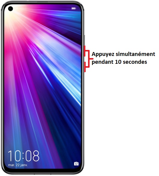 Forcer l'arrêt si le Honor View 20 est bloqué