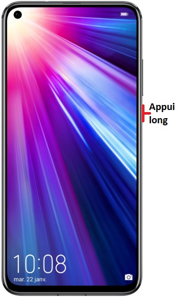 Comment éteindre le Honor View 20 ?