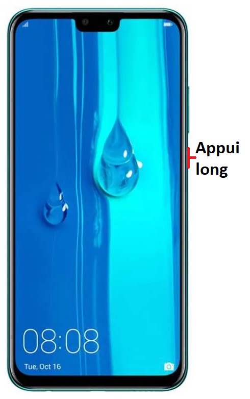 Comment éteindre le Huawei Y9 2019 ?