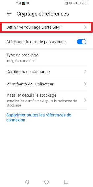 Changer le code PIN sur le Honor View 30 Pro