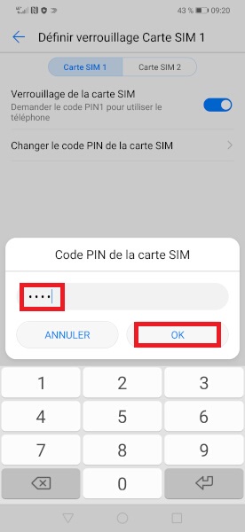 Changer le code PIN sur le Huawei P Smart