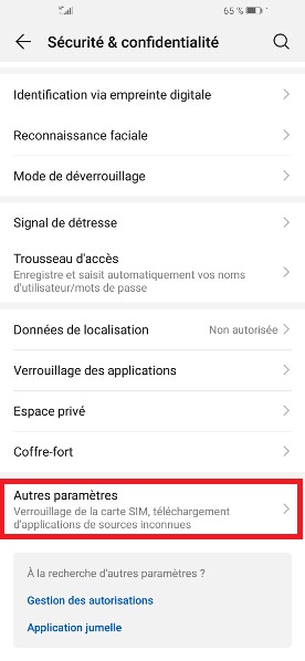 Changer le code PIN sur le Huawei P10