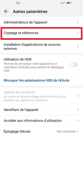 Changer le code PIN sur le Huawei P10